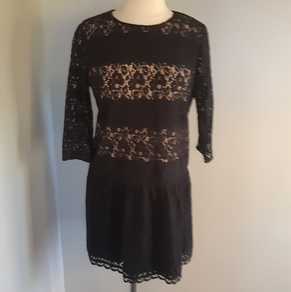 Chic by Jacob lace mini black dress, half sleeve Size M - Picture 1 of 11